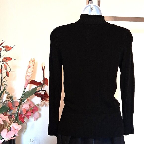 NWT Black Knit Zip-Up Open Front Cardigan Lightweight Ladies Sweater - Picture 8 of 8